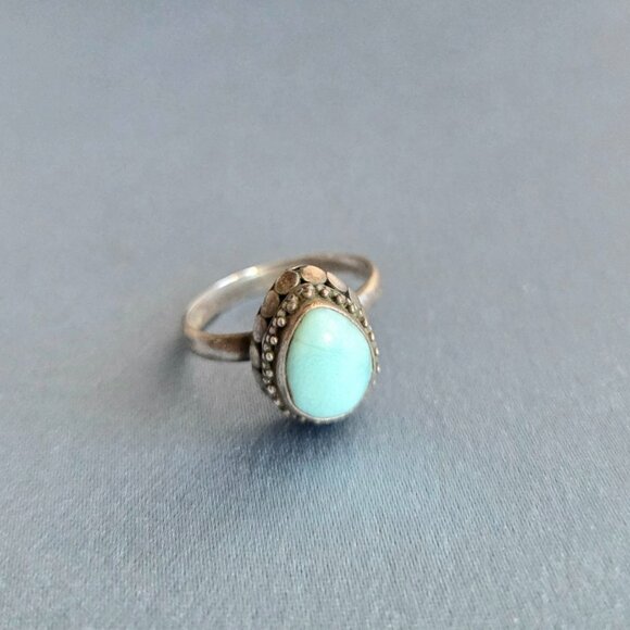 Vintage sterling silver 925 ring with Turquoise stone. Size 7 (17mm diameter). - Picture 6 of 7
